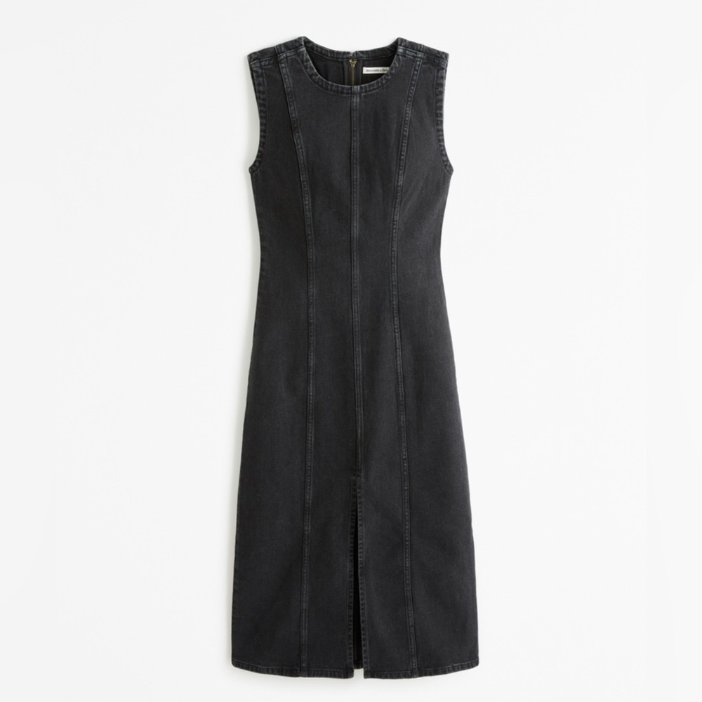 Abercrombie Shell Midi Dress in Black